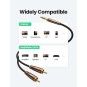 UGREEN 3.5mm Male to 2RCA Copper Case Braided Aux Cable - AV170 - 80845