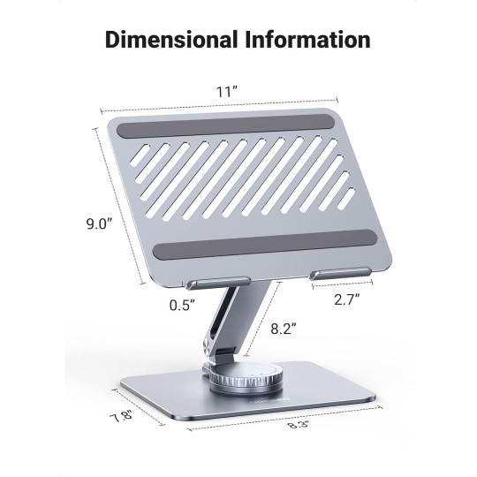 Ugreen Swivel & Full Angle Hover Adjustable & Foldable Laptop Stand horizontal rotation 360 - LP592 - 90849