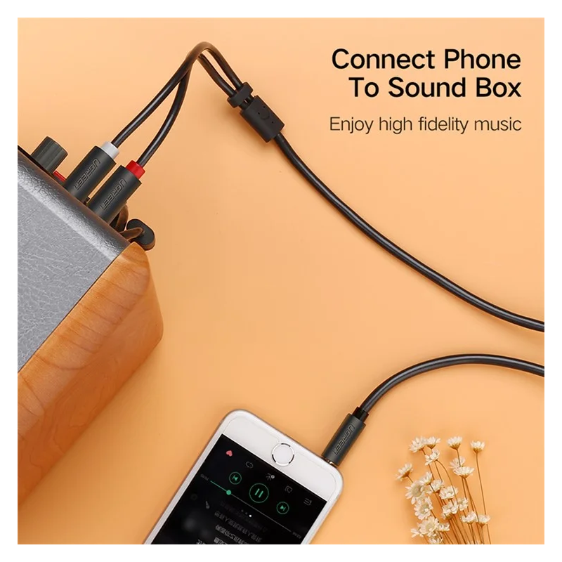 UGREEN 3.5mm Male to 2RCA Male Audio Cable - AV102 - 10772