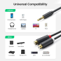 UGREEN 3.5mm Male to 2RCA Female Cable 25cm - AV109 - 10547