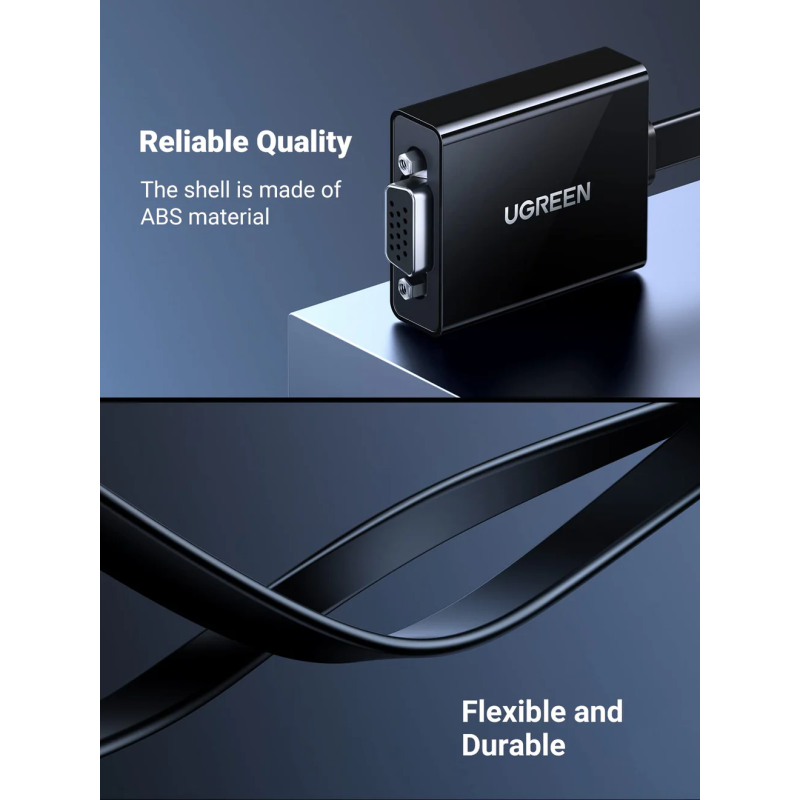 UGREEN HDMI to VGA Converter 25cm (Black) - MM103 - 40248