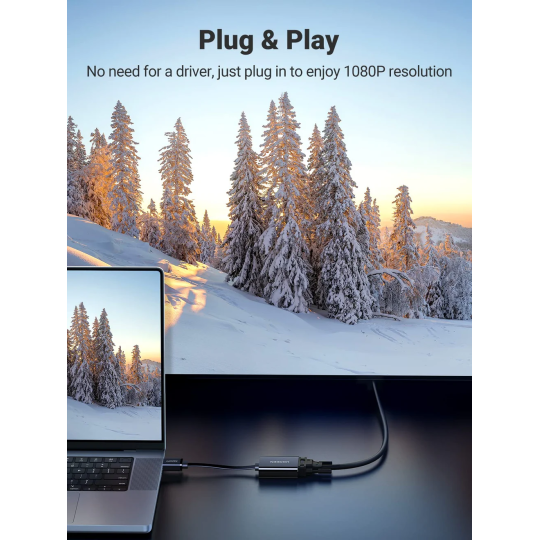 UGREEN HDMI to VGA Converter 25cm (Black) - MM103 - 40248