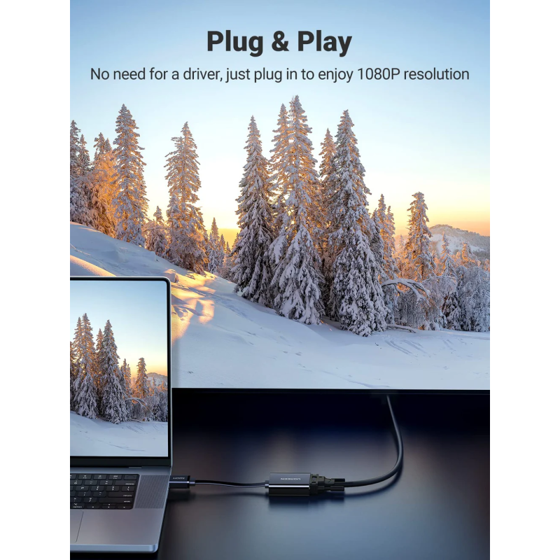 UGREEN HDMI to VGA Converter 25cm (Black) - MM103 - 40248