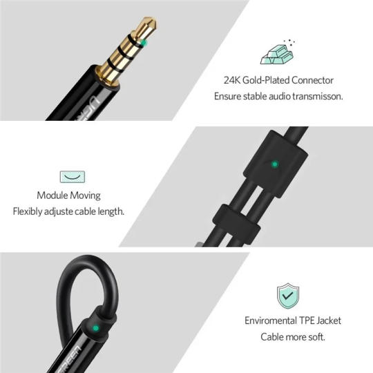 UGREEN 3.5mm male to 2 Female Audio Cable - AV141 - 30620