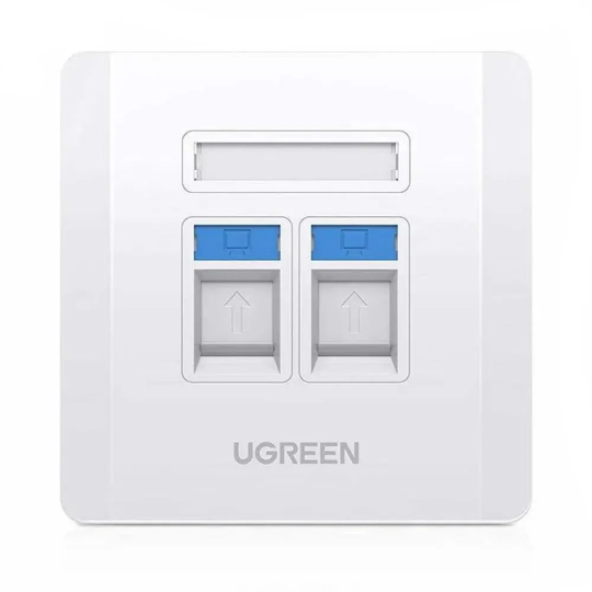UGREEN Dual Port Wall Plate 1 PCs/Bag - NW144 - 80182