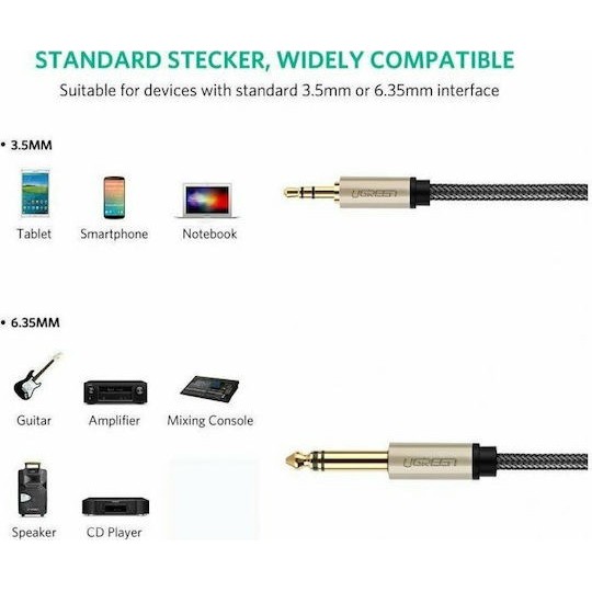 UGREEN 3.5mm to 6.35mm TRS Stereo Audio Cable - AV127 - 10625
