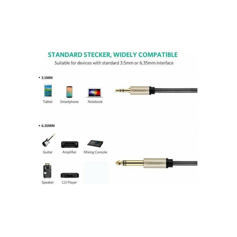 UGREEN 3.5mm to 6.35mm TRS Stereo Audio Cable - AV127 - 10625