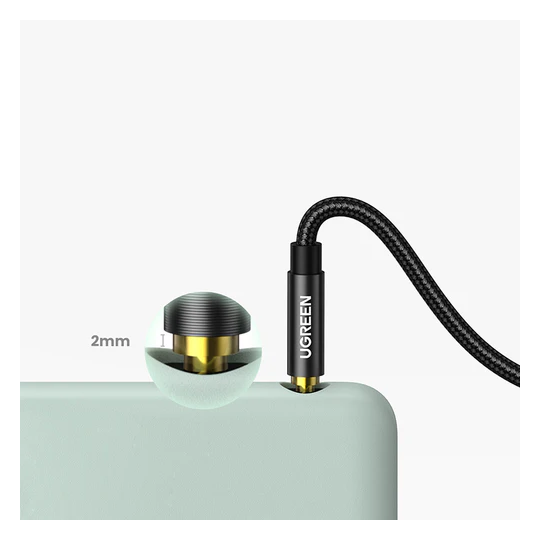 UGREEN 3.5mm Male to 3.5mm Male Cable Gold Plated Metal Case with Braid - AV112 - 60179