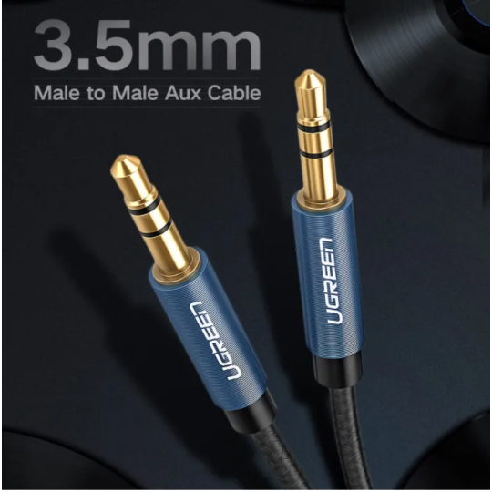 UGREEN 3.5mm Male to 3.5mm Male Cable Gold Plated Metal Case with Braid - AV112 - 10685