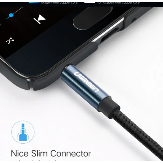 UGREEN 3.5mm Male to 3.5mm Male Cable Gold Plated Metal Case with Braid - AV112 - 10685