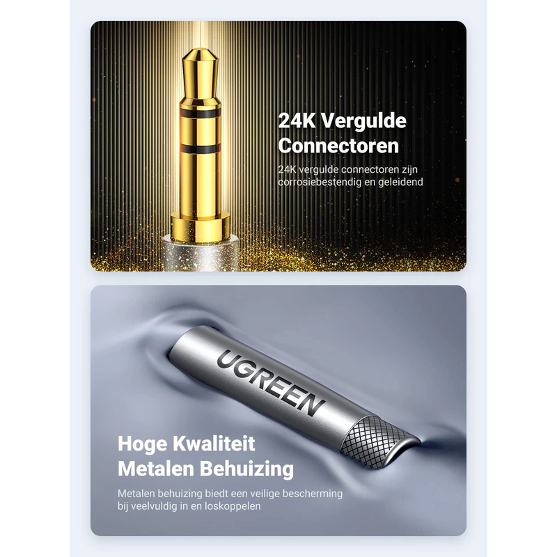 UGREEN 3.5mm Metal Connector Braided Audio Cable - AV150 - 50355