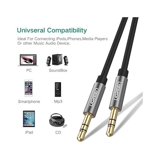 UGREEN 3.5mm Male to 3.5mm Male Cable - AV119 - 10733