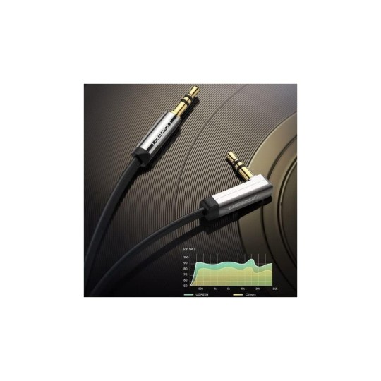UGREEN 3.5mm Male to 3.5mm Male Straight to angle flat Cable - AV119 - 10597