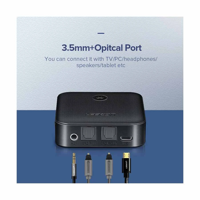 UGREEN Bluetooth Transmitter/Receiver Aptx HD 5.0 (LY) (3.5 + optical fiber) - CM144 - 70158