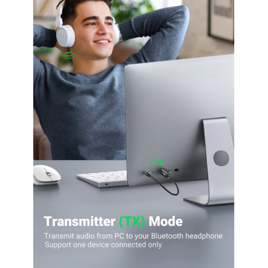 UGREEN USB 2.0 to 3.5mm Bluetooth Transmitter/Receiver Adapter with Audio Cable - CM523 - 60300