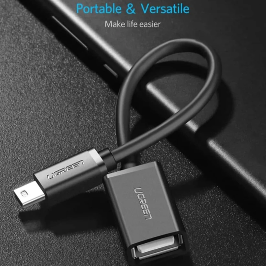 UGREEN Mini USB 5Pin Male To USB 2.0 A Female OTG Cable - US249 - 10383