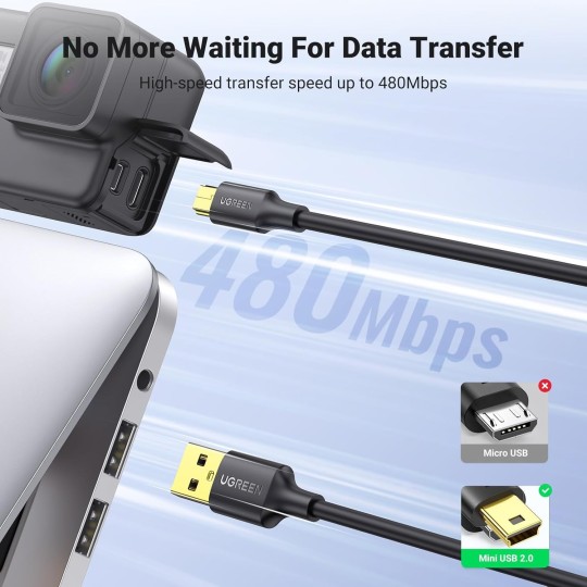 UGREEN USB 2.0 A Male to Mini 5Pin Male Cable - US132 - 10355