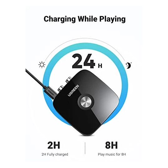 UGREEN Wireless Bluetooth Audio Receiver 5.0 with 3.5mm and 2RCA Adapter with SRRC - CM123 - 30445