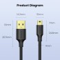 UGREEN USB 2.0 A Male to Mini 5Pin Male Cable - US132 - 10355