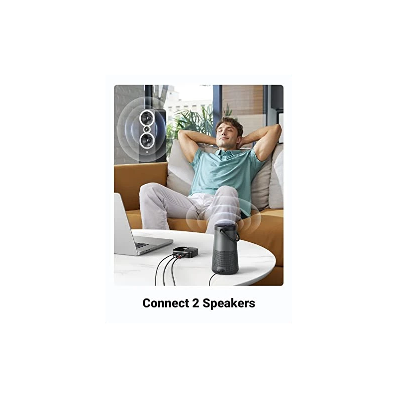 UGREEN Wireless Bluetooth Audio Receiver 5.0 with 3.5mm and 2RCA Adapter with SRRC - CM123 - 30445