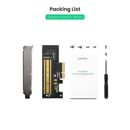 UGREEN M.2 NVMe to PCI-E 3.0 × 4 Expansion Card 32Gbps - CM302 - 70503
