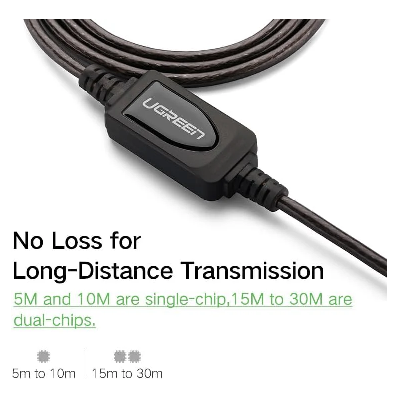 UGREEN USB 2.0 Active Extension Cable with Chipset - US121 - 10319