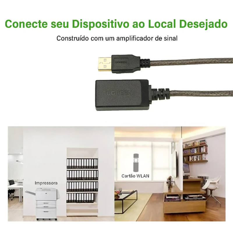 UGREEN USB 2.0 Active Extension Cable with Chipset - US121 - 10319