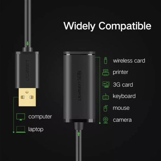 UGREEN USB 2.0 Active Extension Cable - US137 - 20213