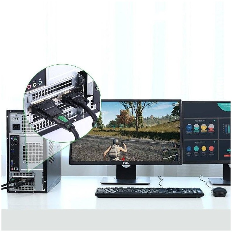 UGREEN DVI-D 24+1 Male to HDMI Female Adapter (Black) - 20124