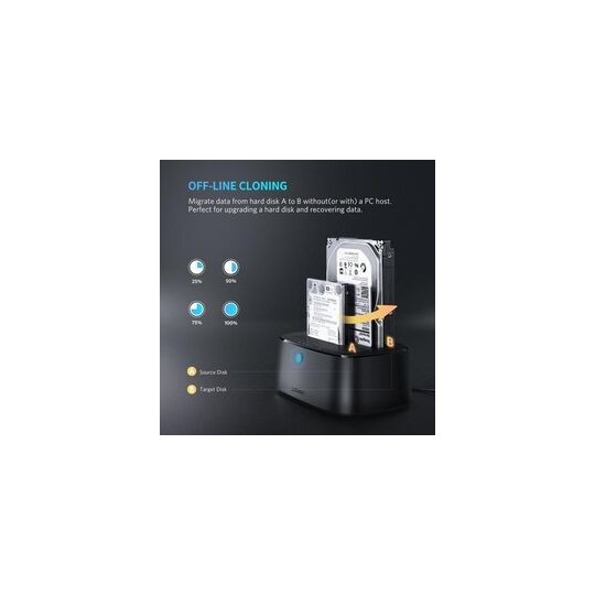 UGREEN USB 3.0 to SATA Dual-Bay Hard Drive Duplicator/Cloner EU - CM198 - 50857