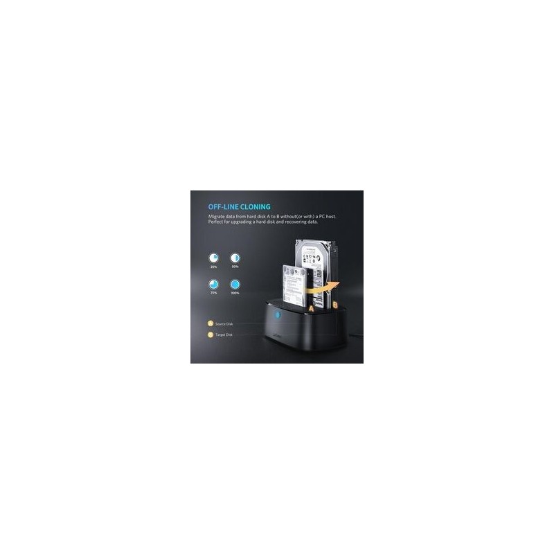 UGREEN USB 3.0 to SATA Dual-Bay Hard Drive Duplicator/Cloner EU - CM198 - 50857