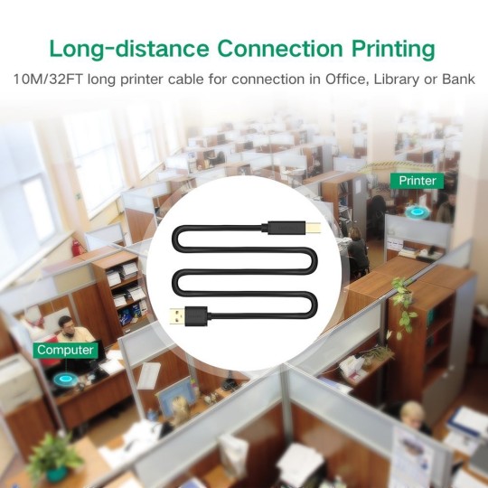 UGREEN USB 2.0 AM To BM Active Print Cable - US122 - 10374
