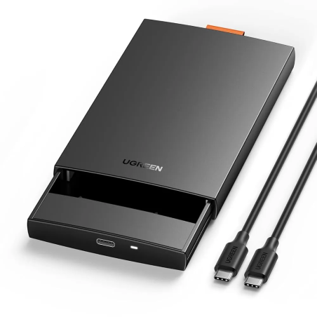 UGREEN USB 3.1 2.5" Hard Drive Enclosure 6G with USB-A to USB-C Cable + USB-C to USB-C Cable - US221 - 60735
