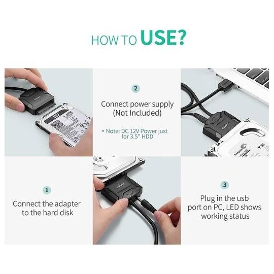 UGREEN USB to SATA Hard Drive Converter Cable EU - CR108 - 20611