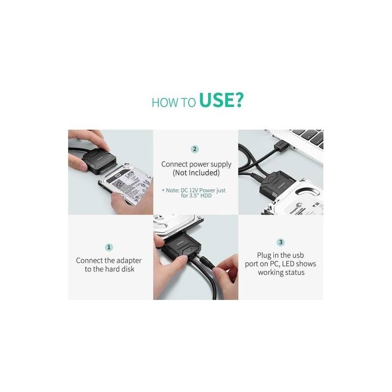 UGREEN USB to SATA Hard Drive Converter Cable EU - CR108 - 20611