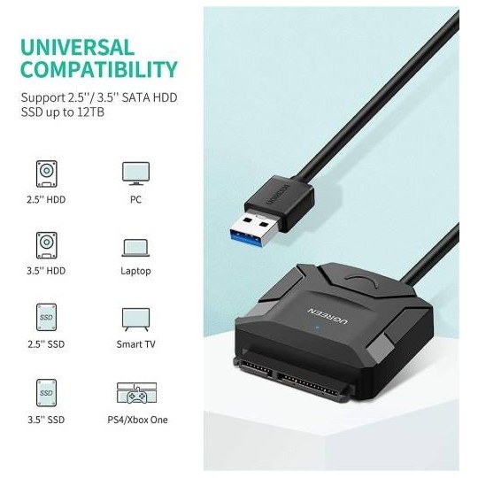 UGREEN USB to SATA Hard Drive Converter Cable EU - CR108 - 20611