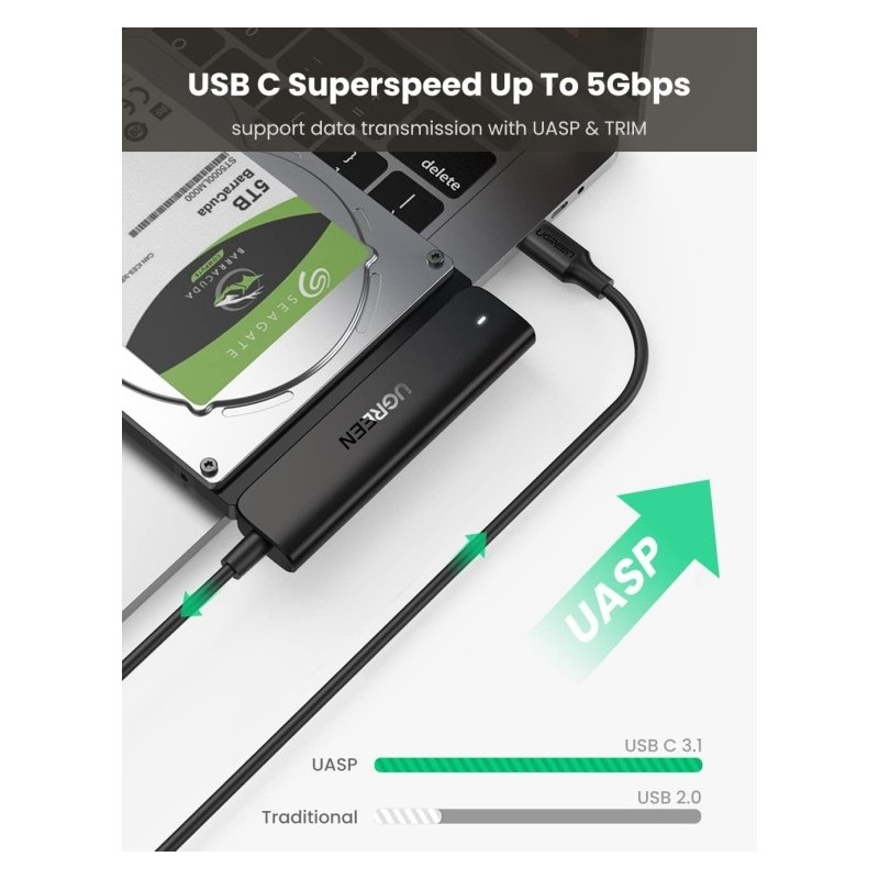 UGREEN USB-C 3.0 to 2.5-Inch SATA Converter - CM321 - 70610