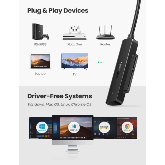 UGREEN USB-A to 2.5-Inch SATA Converter - CM321 - 70609