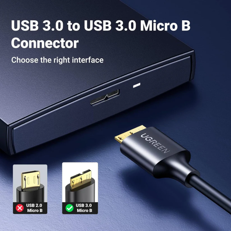 UGREEN USB 3.0 A Male to Micro USB 3.0 Male Cable - US130 - 10841