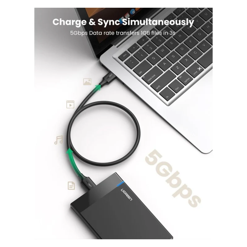 UGREEN USB 3.0 A Male to Micro USB 3.0 Male Cable - US130 - 10841