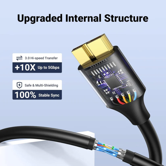 UGREEN USB 3.0 A Male to Micro USB 3.0 Male Cable - US130 - 10841