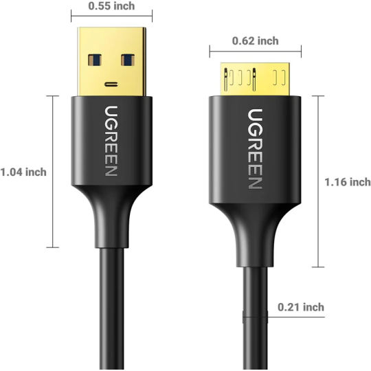 UGREEN USB 3.0 A Male to Micro USB 3.0 Male Cable - US130 - 10841