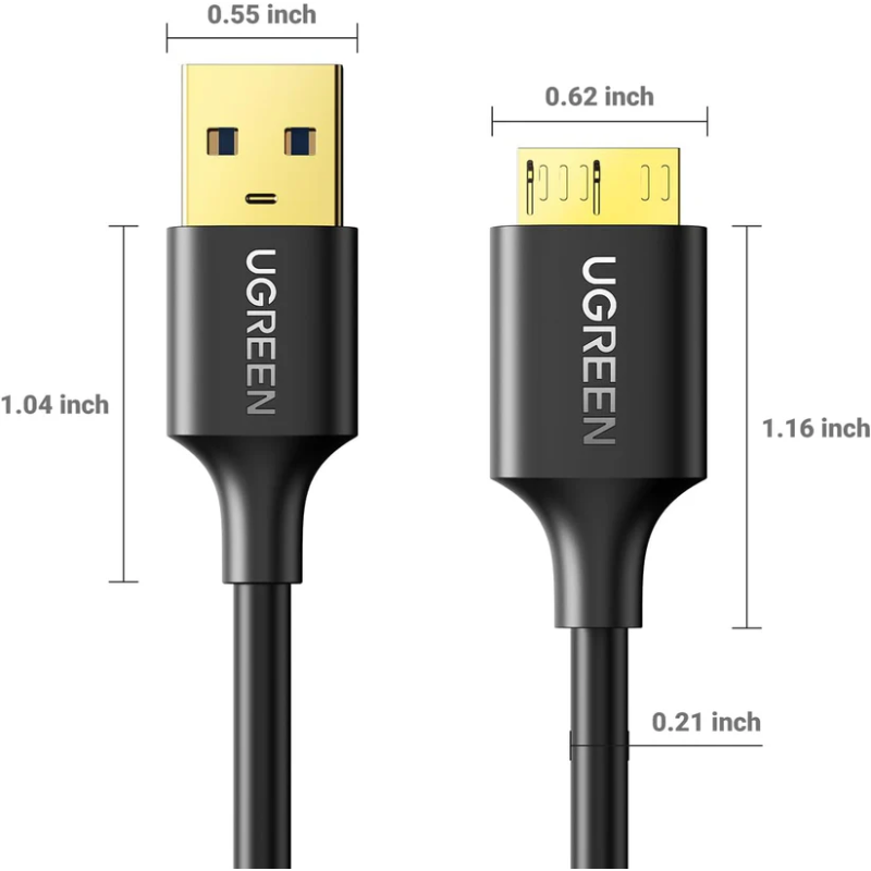 UGREEN USB 3.0 A Male to Micro USB 3.0 Male Cable - US130 - 10841