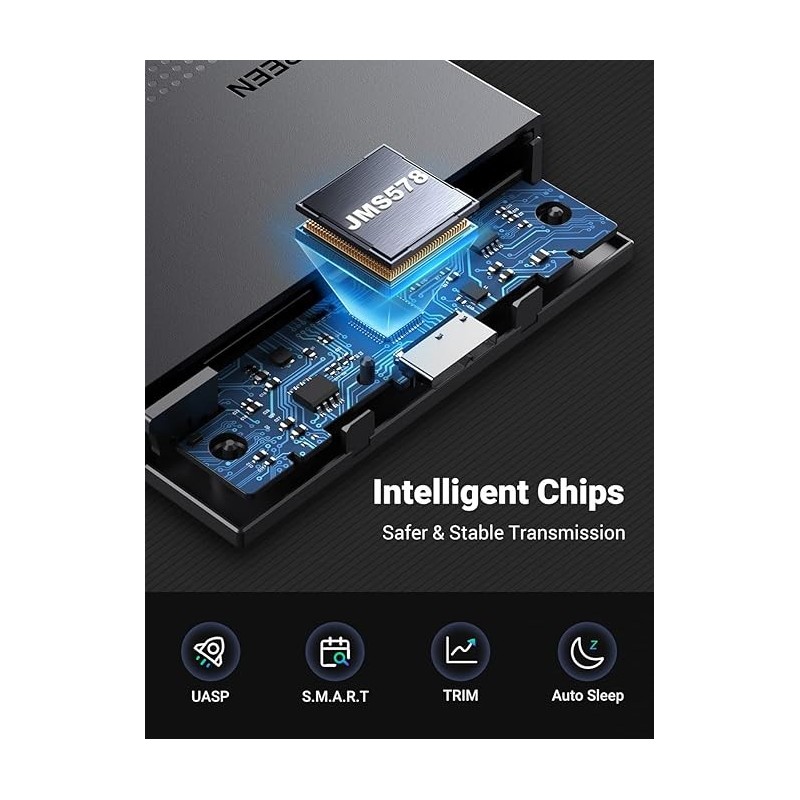 UGREEN USB 3.0 to SATA III Hard Drive Enclosure - US221 - 30848