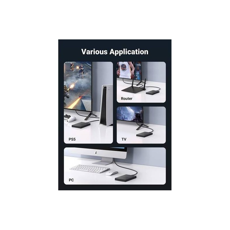 UGREEN 2.5 Inch Hard Drive Enclosure with Micro USB to USB-A Cable 5G - CM471 - 30725