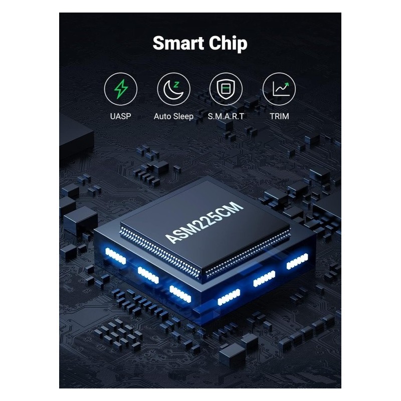 UGREEN 30847 2.5″ Hard Drive Enclosure USB 3.0 to SATA III Adapter Supports 2.5 Inch SSD & HDD - US221 - 30847