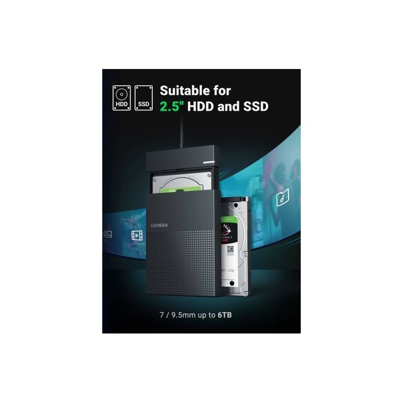 UGREEN 2.5 Inch Hard Drive Enclosure with Cable 5G - CM471 - 30719