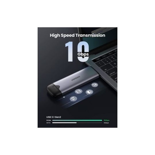 UGREEN USB-C+USB-A M.2 M-Key Hard Drive Enclosure 10G - CM353 - 70532