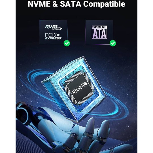 UGREEN USB-C to M.2 SATA & NVMe Hard Drive Enclosure - CM400 - 90264