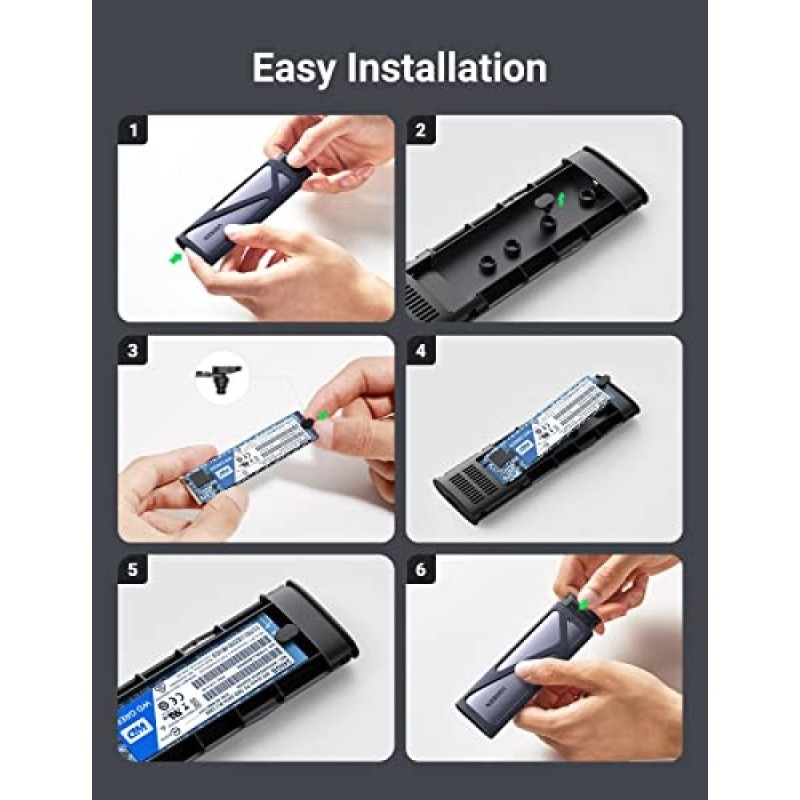 UGREEN M.2 NVME Hard Drive Enclosure(10Gbps)   with C to C and C to A cable - CM578 - 15512